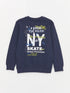 LC Waikiki Crew Neck Printed Long Sleeve Boy T-shirt